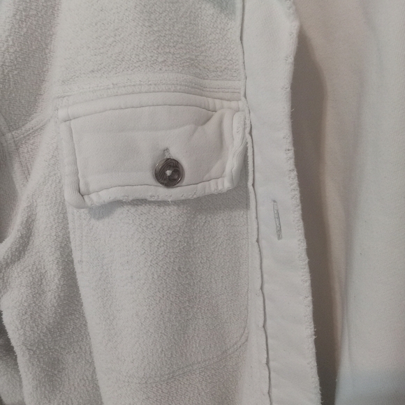 Free People Ruby Jacket White Button-Up Shacket Oversized Distressed Large - Picture 9 of 11